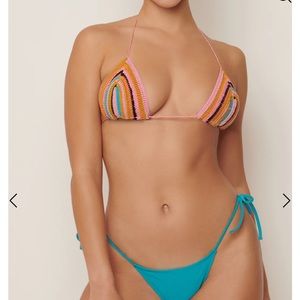 Tropic Of C Crochet Praia Bikini Top XS